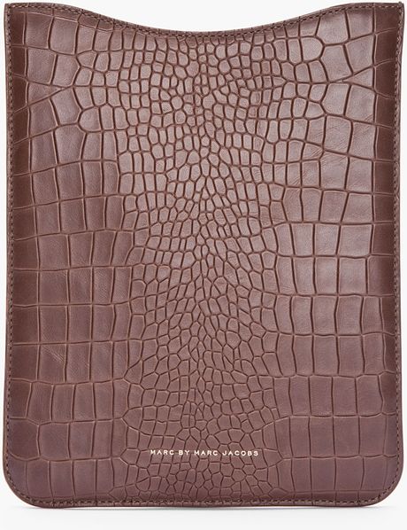 Marc By Marc Jacobs CrocEmbossed Leather Ipad Pouch in Brown for Men (espresso) - Lyst