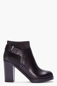 Givenchy Black Ribbed Leather Ankle Boot - Lyst