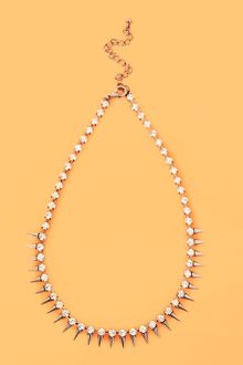 Nasty Gal Crystal Spike Necklace - Lyst