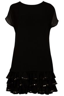 Ted Baker Ted Baker Ruffle Hem Detail Tunic Dress Black - Lyst