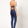 Asos Collection Asos Sexy Bandeau Jumpsuit in Denim in Blue (indigo) - Lyst