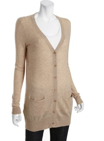 BCBGMAXAZRIA Light Heather Cashmere Long Cardigan - Lyst