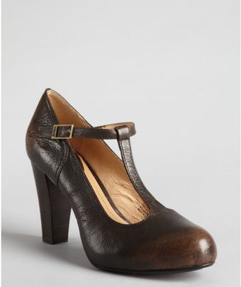 Frye Smoke Leather Miranda Tstrap Pumps - Lyst
