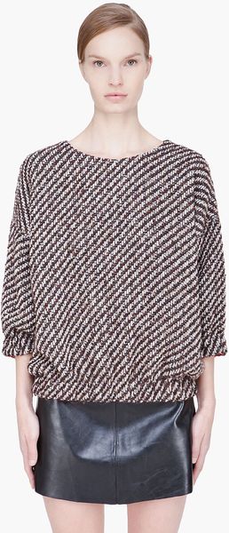 Kenzo Brown Diagonalstriped Wool Top - Lyst