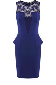 Oasis Lace Insert Ponte Dress - Lyst