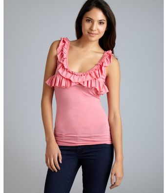 Rebecca Beeson Pop Tart Jersey Ruffle Scoop Neck Tank - Lyst
