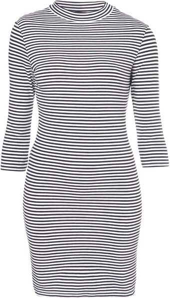 Topshop Stripe Polo Tunic - Lyst
