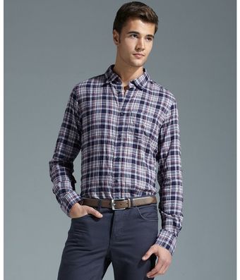 Trovata  Plaid Cotton Santorini Button Down Shirt - Lyst