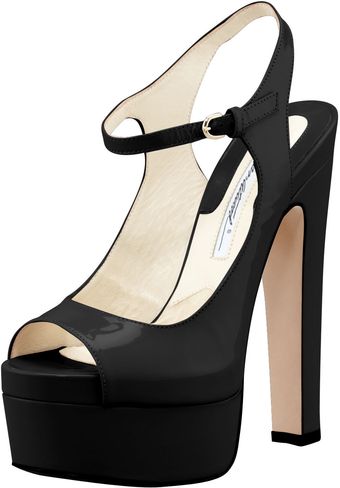 Brian Atwood S Patent Leather Sandal - Lyst