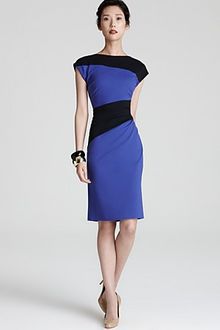 Escada Jersey Dress Color Block with Side Ruching - Lyst