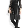Mulberry Paneled Leather and Lace Dress in Black - Lyst