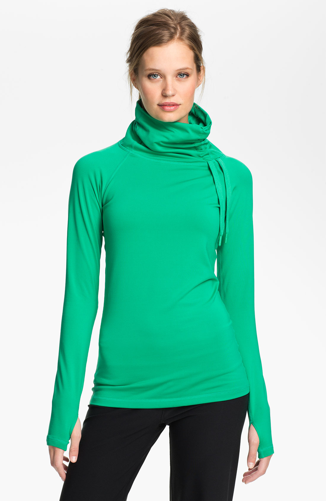 Nike Pro Hyperwarm Hybrid Dri Fit Training Top In Green Green Seaweed