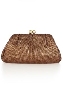 Oasis Straw Gathered Bobble Clutch - Lyst