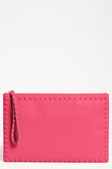Valentino Rockstud Small Leather Clutch - Lyst