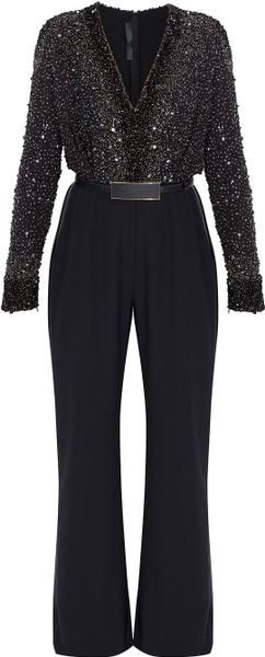 Elie Saab Sequin Top Tux Pant Jumpsuit - Lyst