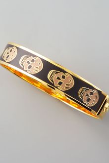 Alexander McQueen Small Enamel Skull Bangle  - Lyst