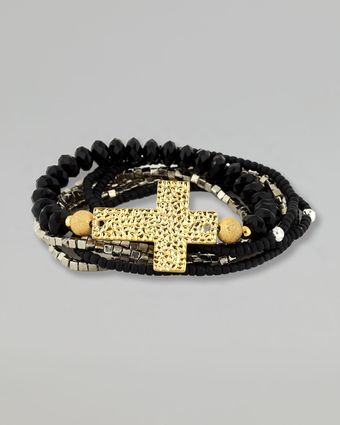 Belle Noel Beaded Cross Bracelet - Lyst
