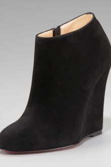 Christian Louboutin Belle Zeppa Suede Wedge Bootie - Lyst