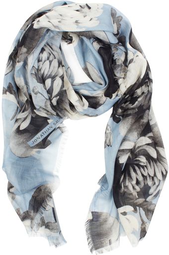 Jonathan Saunders Cotton Cashmere Peony Scarf - Lyst
