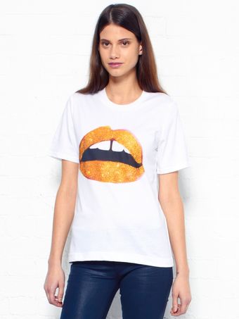 Markus Lupfer Glitter Lips Tshirt - Lyst