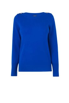 Jaeger Wool Cashmere Button Sweater - Lyst