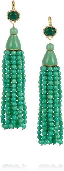 Kenneth Jay Lane 22karat Goldplated Beaded Tassel Earrings - Lyst