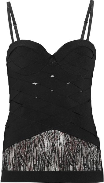 La Perla Mikado Embroidered Stretch bandage Basque - Lyst
