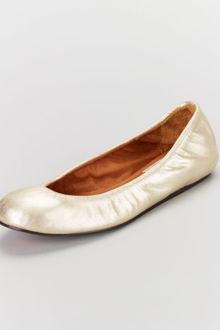Lanvin Metallic Leather Ballerina Flat Gold - Lyst