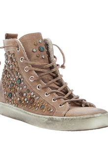 Leather Crown Studded Hitop - Lyst