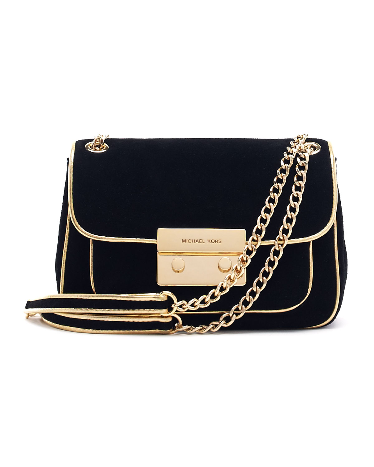 Michael Michael Kors Small Sloan Suede Shoulder Bag in Black | Lyst