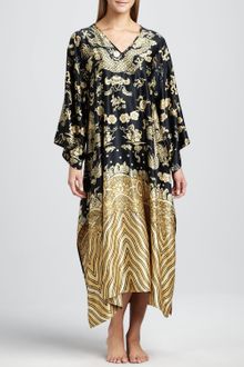 Natori Dragon Satin Caftan - Lyst