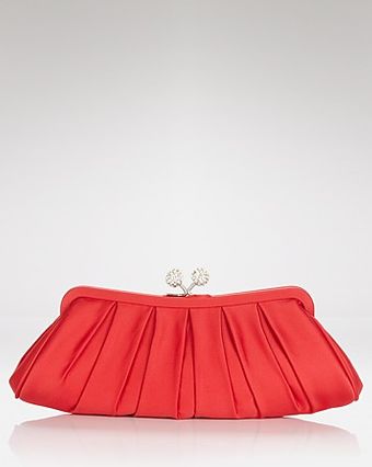 Sondra Roberts Clutch Satin Pleated Kiss Lock - Lyst