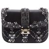 Valentino Crystal Embellished Shoulder Bag in Black - Lyst