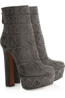 Alaïa Studded Suede Ankle Boots - Lyst