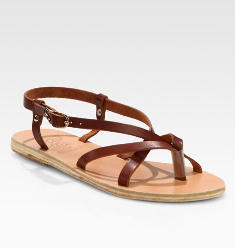 Ancient Greek Sandals Semele Strappy Leather Sandals in Brown | Lyst