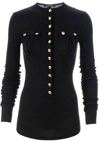 Balmain Buttoned Top - Lyst