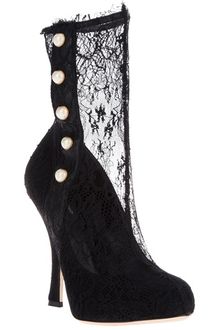 Dolce & Gabbana Lace Insert Boot - Lyst