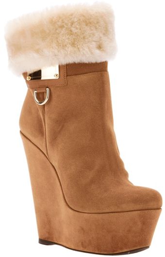 Gianmarco Lorenzi Contrast Wedge Bootie - Lyst