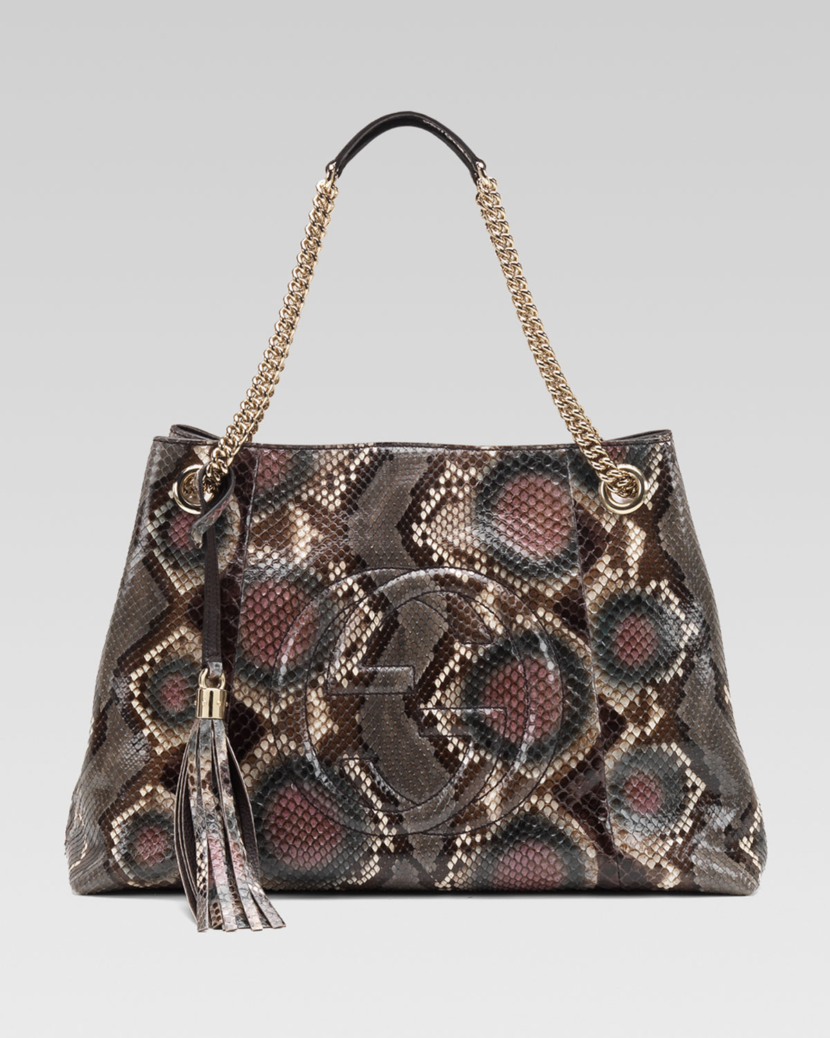 Gucci Soho Python Medium Chainstrap Bag in Pink | Lyst