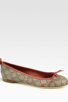 Gucci Ali Canvas Leather Ballet Flats - Lyst