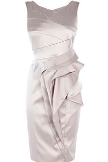 Karen Millen Extreme Waterfall Satin Dress - Lyst