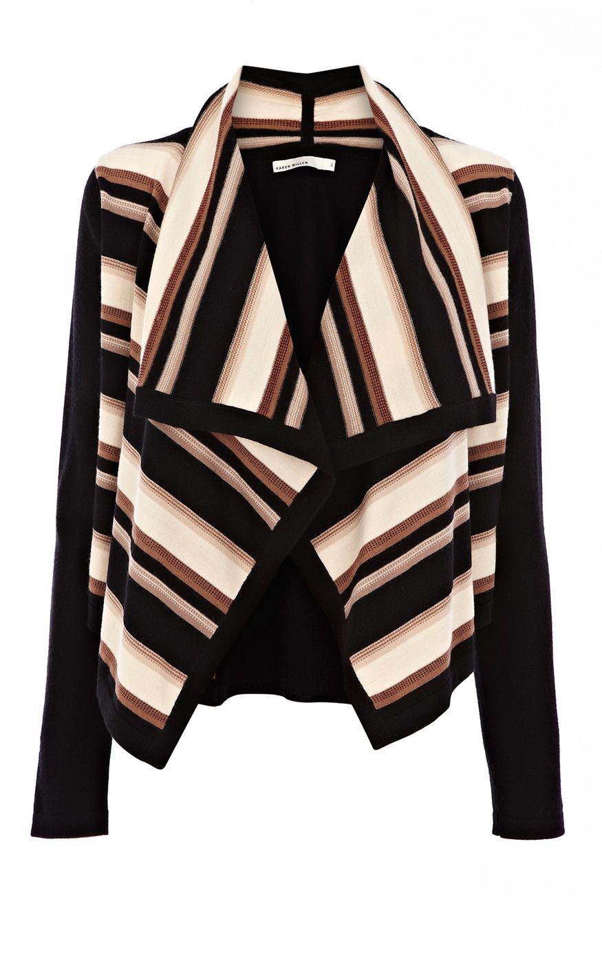 Karen Millen Blanket Stripe Knit Jumper in Beige (cream) Lyst