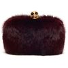 Alexander Mcqueen Mink and Swarovski Crystal Box Clutch in Purple (bordeaux) - Lyst