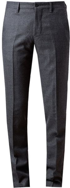 Browns Microchecked Wool Trousers - Lyst