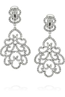 Kenneth Jay Lane Rhodiumplated Swarovski Crystal Clip Earrings - Lyst
