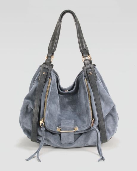 Kooba Jonnie Suedeleather Hobo in Blue (taupe) | Lyst