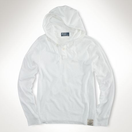 Polo Ralph Lauren Longsleeved Waffle Hoodie in White for Men (classic