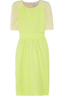 Preen Sara Leopard Patterned Crepe Brocade Dress - Lyst