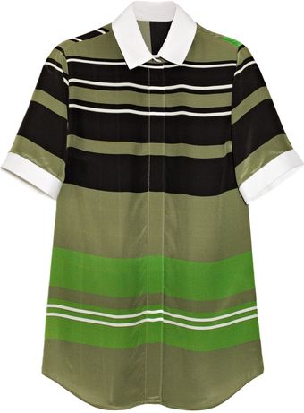 Preen Moe Striped Silk Crepe De Chine Blouse - Lyst