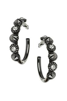 Topshop Spike Stone Hoop Earrings - Lyst